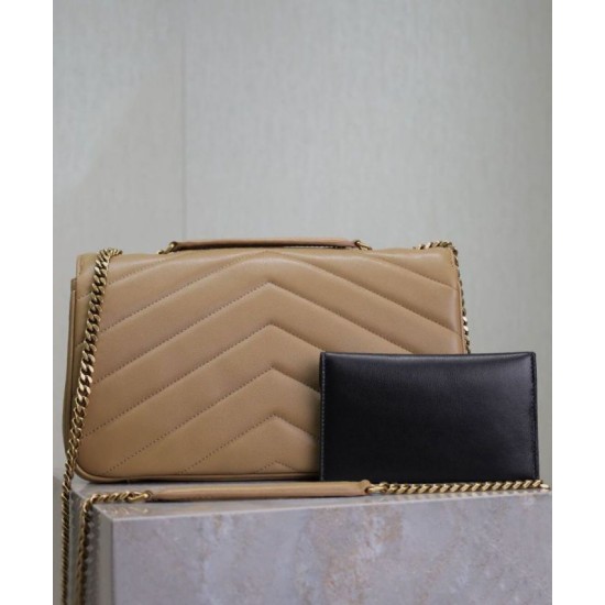 Replica YSL Saint Laurent Loulou Bag Medium Matelasse Apricot Fake