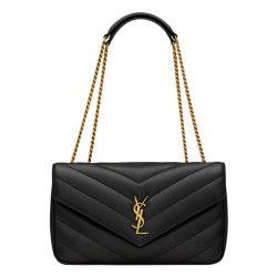 Replica YSL Saint Laurent Loulou Bag Medium Matelasse Black Fake