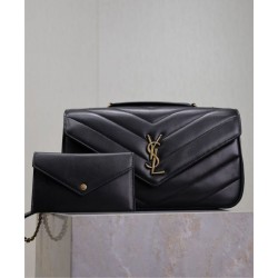 Replica YSL Saint Laurent Loulou Bag Medium Matelasse Black Fake