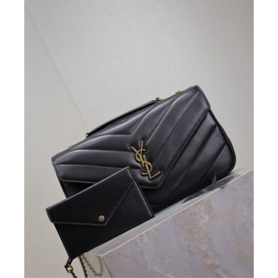 Replica YSL Saint Laurent Loulou Bag Medium Matelasse Black Fake