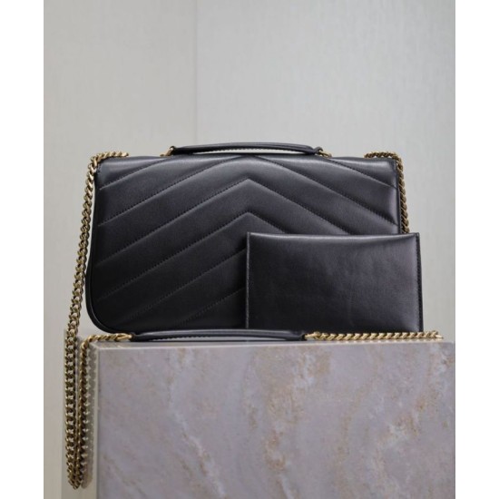 Replica YSL Saint Laurent Loulou Bag Medium Matelasse Black Fake