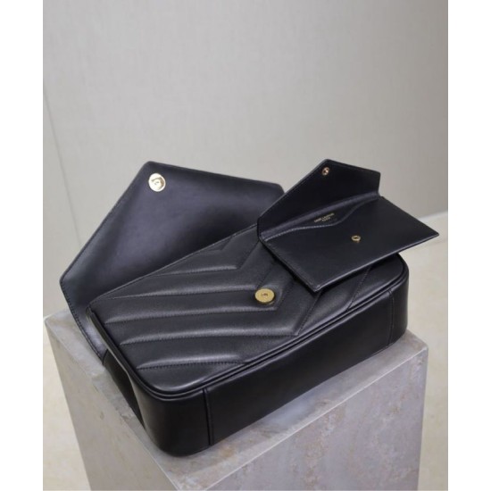 Replica YSL Saint Laurent Loulou Bag Medium Matelasse Black Fake