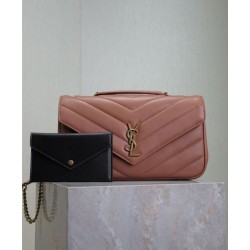 Replica YSL Saint Laurent Loulou Bag Medium Matelasse Pink Fake