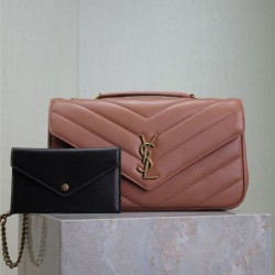 Replica YSL Saint Laurent Loulou Bag Medium Matelasse Pink Fake