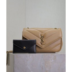 Replica YSL Saint Laurent Loulou Mini Bag Apricot Fake