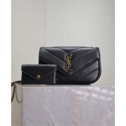 Replica YSL Saint Laurent Loulou Mini Bag Black Fake