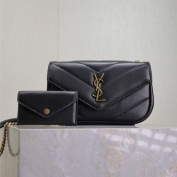 Replica YSL Saint Laurent Loulou Mini Bag Black Fake