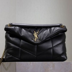 Replica YSL Saint Laurent Puffer Medium Bag Nappa Black Fake