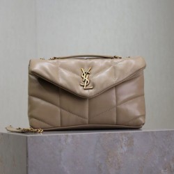 Replica YSL Saint Laurent Toy Puffer Bag Lambskin Apricot Fake