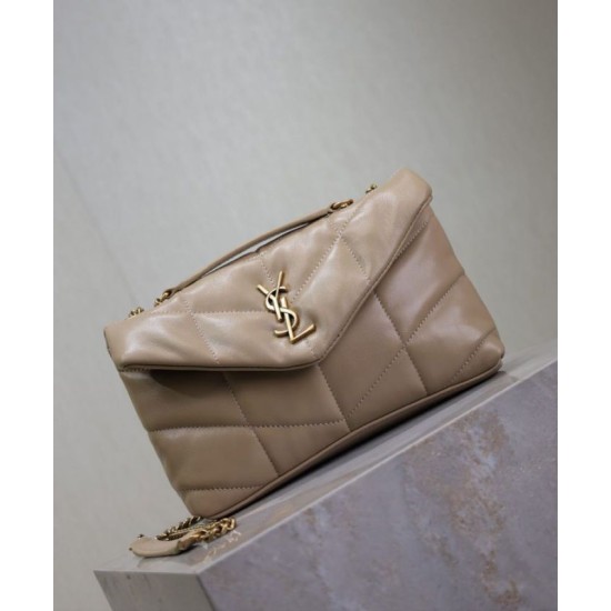 Replica YSL Saint Laurent Toy Puffer Bag Lambskin Apricot Fake Replica YSL Saint Laurent Toy Puffer Bag Lambskin Apricot Fake