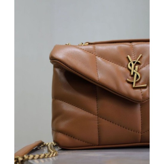 Replica YSL Saint Laurent Toy Puffer Bag Lambskin Coffee Fake Replica YSL Saint Laurent Toy Puffer Bag Lambskin Coffee Fake