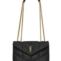 Replica YSL Saint Laurent Toy Puffer Bag Lambskin Black Fake