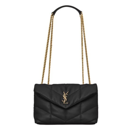 Replica YSL Saint Laurent Toy Puffer Bag Lambskin Black Fake