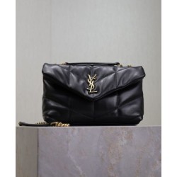 Replica YSL Saint Laurent Toy Puffer Bag Lambskin Black Fake