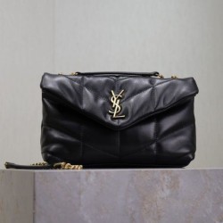 Replica YSL Saint Laurent Toy Puffer Bag Lambskin Black Fake