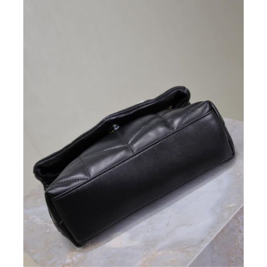 Replica YSL Saint Laurent Toy Puffer Bag Lambskin Black Fake
