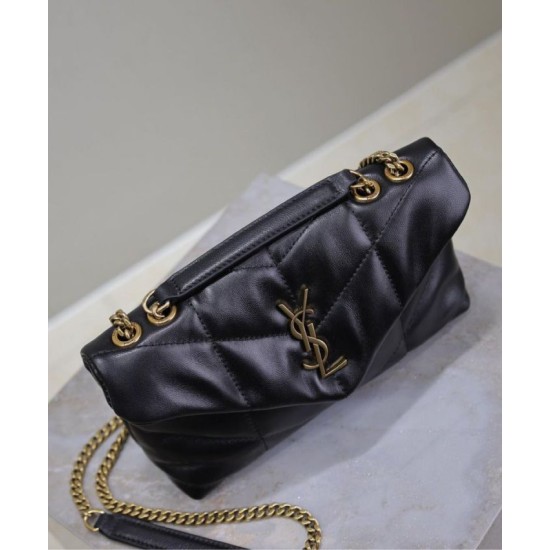 Replica YSL Saint Laurent Toy Puffer Bag Lambskin Black Fake