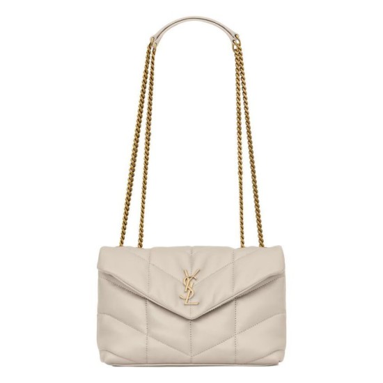 Replica YSL Saint Laurent Toy Puffer Bag Lambskin Cream Fake