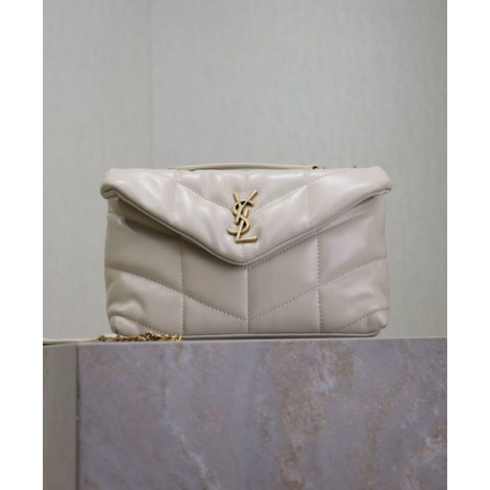 Replica YSL Saint Laurent Toy Puffer Bag Lambskin Cream Fake