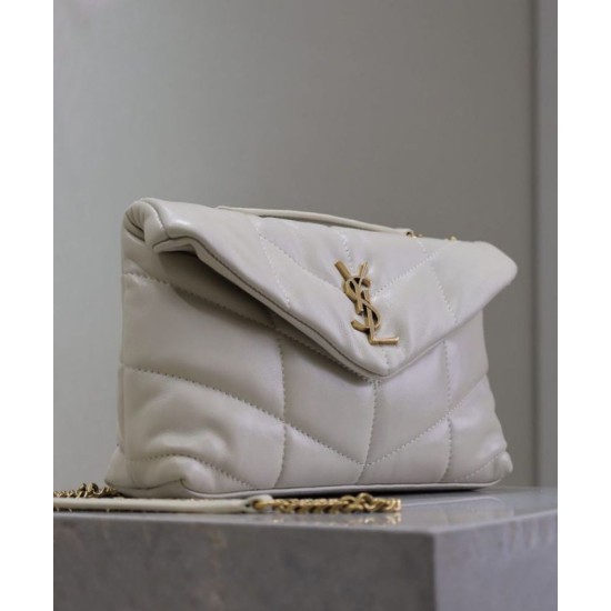 Replica YSL Saint Laurent Toy Puffer Bag Lambskin Cream Fake