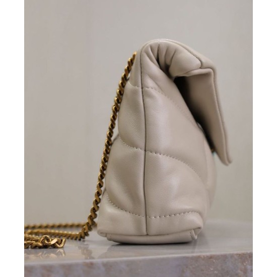 Replica YSL Saint Laurent Toy Puffer Bag Lambskin Cream Fake