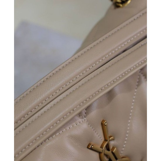 Replica YSL Saint Laurent Puffer Small Bag Nappa Apricot Fake