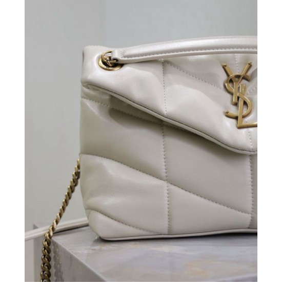 Replica YSL Saint Laurent Puffer Small Bag Nappa Cream Fake