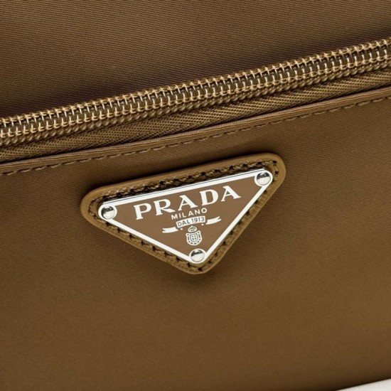 Knockoff Prada Re-Nylon 1BC167 Shoulder Bag Brown Replica Clone