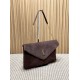 Knockoff YSL Saint Laurent Cassandre Large Envelope Bag with Chain Brown Suede Replica Clone