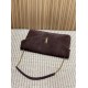 Knockoff YSL Saint Laurent Cassandre Large Envelope Bag with Chain Brown Suede Replica Clone