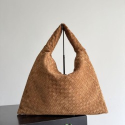 Knockoff Bottega Veneta Large Hop Shoulder Bag Brown Suede Replica Clone