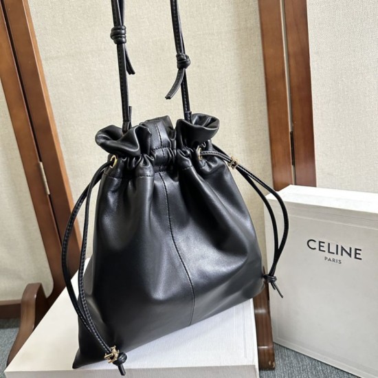 Knockoff Celine Crystal Small Hobo Bag Black Replica Clone