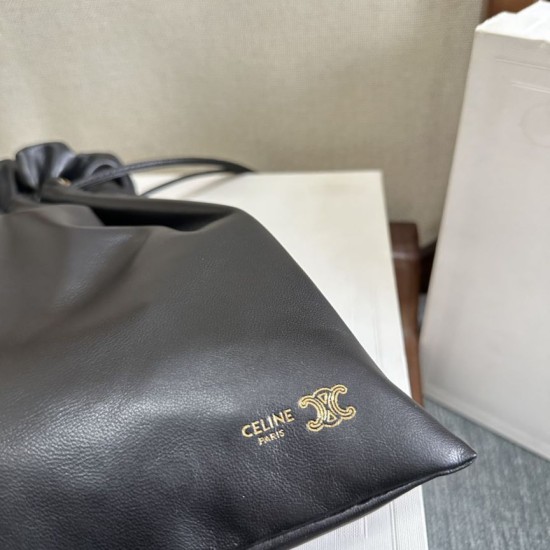 Knockoff Celine Crystal Small Hobo Bag Black Replica Clone