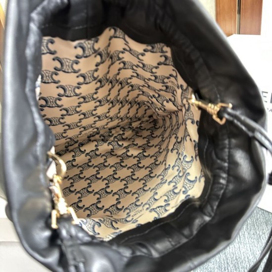 Knockoff Celine Crystal Small Hobo Bag Black Replica Clone