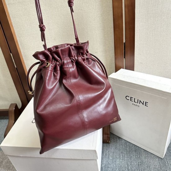 Knockoff Celine Crystal Small Hobo Bag Brown Replica Clone