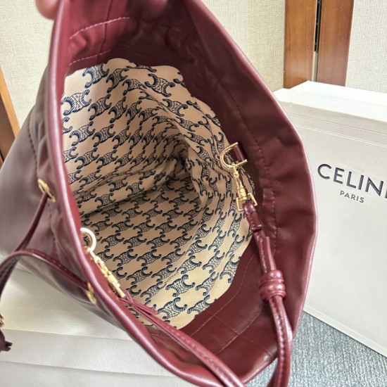 Knockoff Celine Crystal Small Hobo Bag Brown Replica Clone