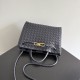 Knockoff Bottega Veneta Andiamo Small/Medium/Large Woven Leather Bags Black Replica Clone
