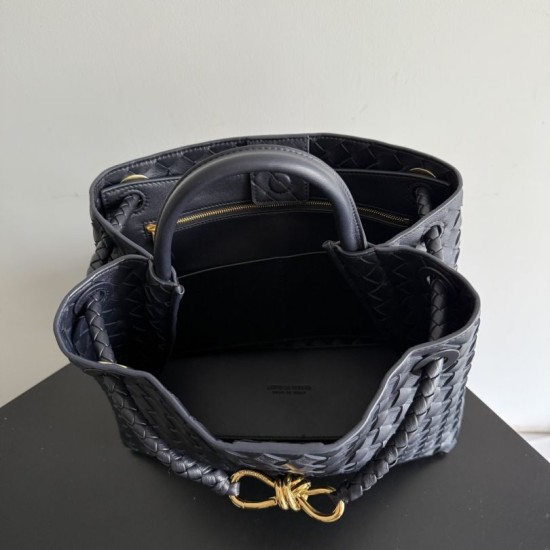 Knockoff Bottega Veneta Andiamo Small/Medium/Large Woven Leather Bags Black Replica Clone