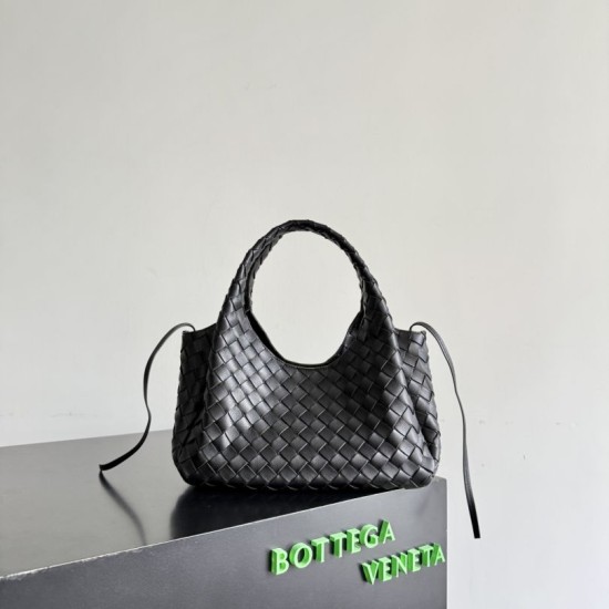 Replica Bottega Veneta Campana Small Woven Shoulder Bag Black Fake Cheap Knockoff Bottega Veneta Campana Small Woven Shoulder Bag Black Replica Clone