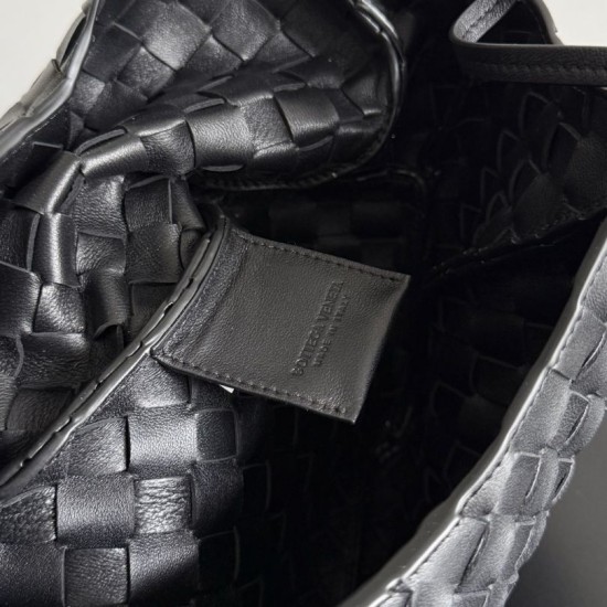 Replica Bottega Veneta Campana Small Woven Shoulder Bag Black Fake Cheap Knockoff Bottega Veneta Campana Small Woven Shoulder Bag Black Replica Clone