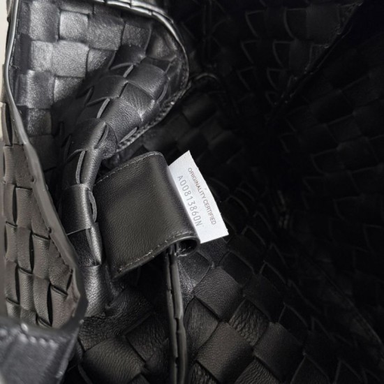 Replica Bottega Veneta Campana Small Woven Shoulder Bag Black Fake Cheap Knockoff Bottega Veneta Campana Small Woven Shoulder Bag Black Replica Clone