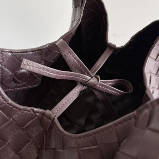 Knockoff Bottega Veneta Campana Small Woven Shoulder Bag Coffee Replica Clone