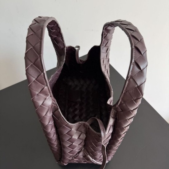 Knockoff Bottega Veneta Campana Small Woven Shoulder Bag Coffee Replica Clone