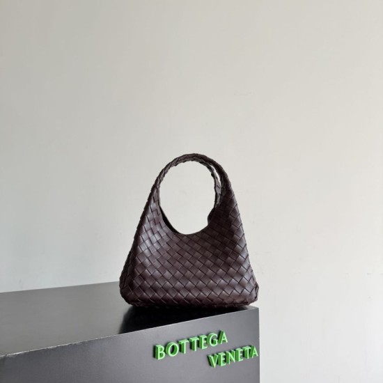 Knockoff Bottega Veneta Campana Small Woven Shoulder Bag Coffee Replica Clone
