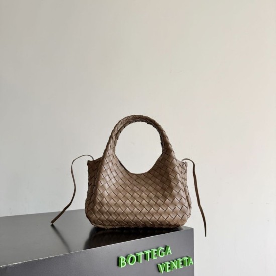 Knockoff Bottega Veneta Campana Small Woven Shoulder Bag Brown Replica Clone