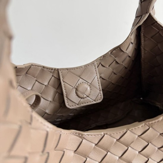 Knockoff Bottega Veneta Campana Small Woven Shoulder Bag Brown Replica Clone