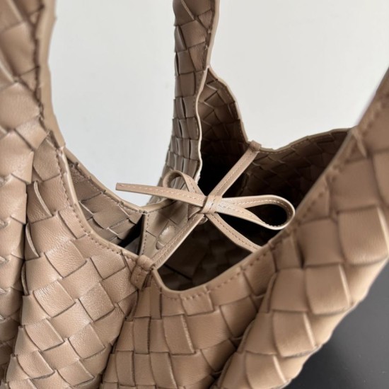 Knockoff Bottega Veneta Campana Small Woven Shoulder Bag Brown Replica Clone