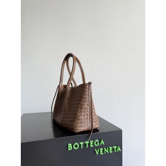 Knockoff Bottega Veneta Pinacoteca Reversible Tote Bag Brown Braided Burgundy Replica Clone