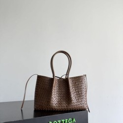 Knockoff Bottega Veneta Pinacoteca Reversible Tote Bag Brown Braided Burgundy Replica Clone