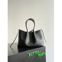 Knockoff Bottega Veneta Pinacoteca Reversible Tote Bag Black Braided Burgundy Replica Clone